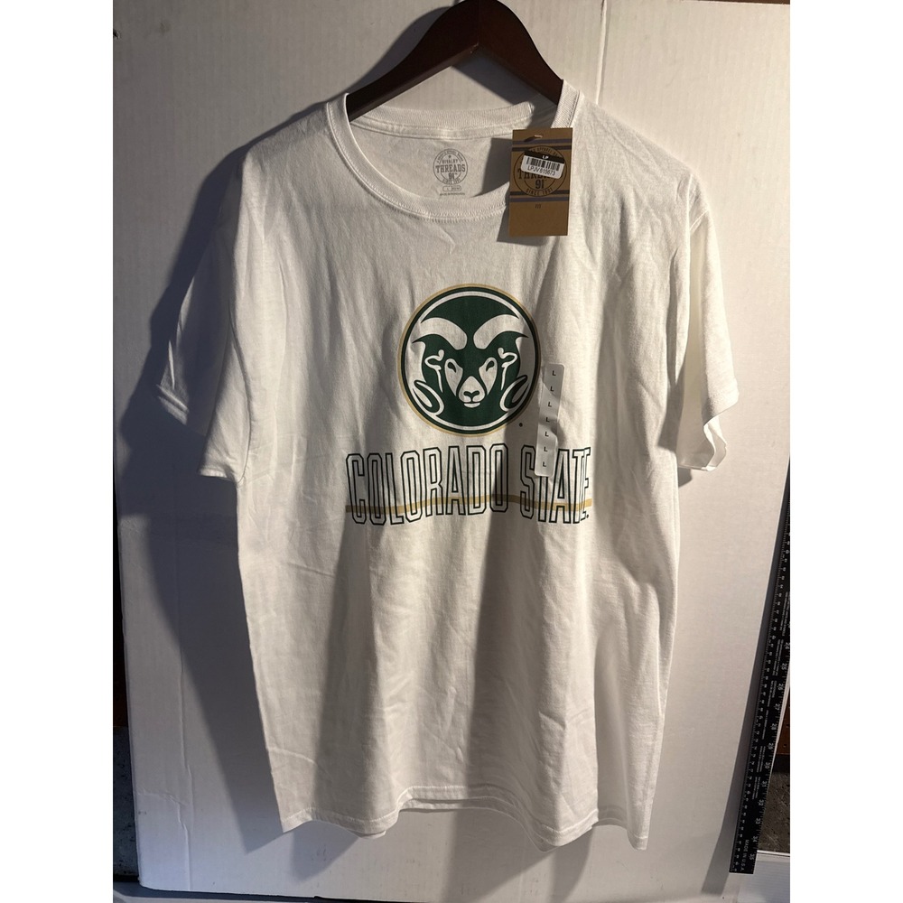 Rivalry Threads Colorado State Rams T-Shirt Mens Large White NCAA Graphic NWT